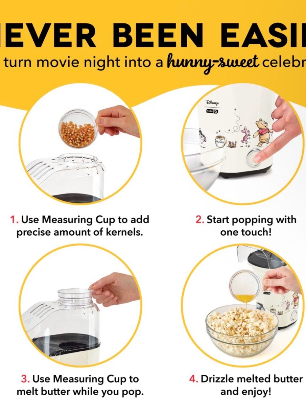 NEW Disney Winnie The Pooh Popcorn Maker - Picture 5 of 15